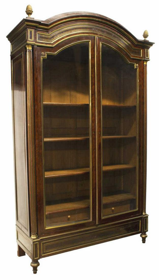 FRENCH LOUIS XVI STYLE MAHOGANY DISPLAY BOOKCASE (1 of 3)