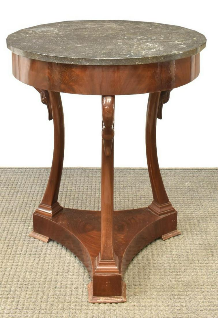 FRENCH EMPIRE STYLE MAHOGANY SWAN PEDESTAL TABLE (1 of 3)