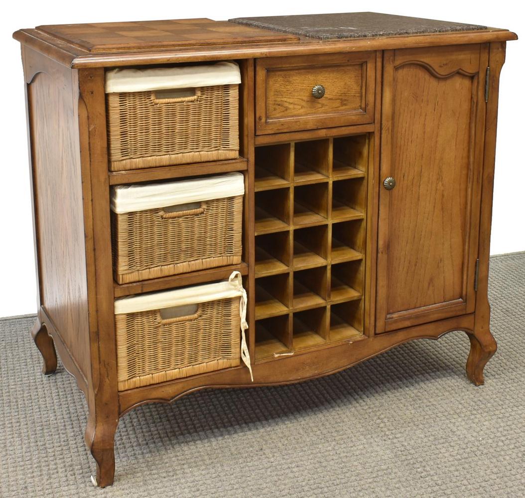 FRENCH STYLE OAK DOUBLE-SIDED KITCHEN ISLAND (1 of 5)