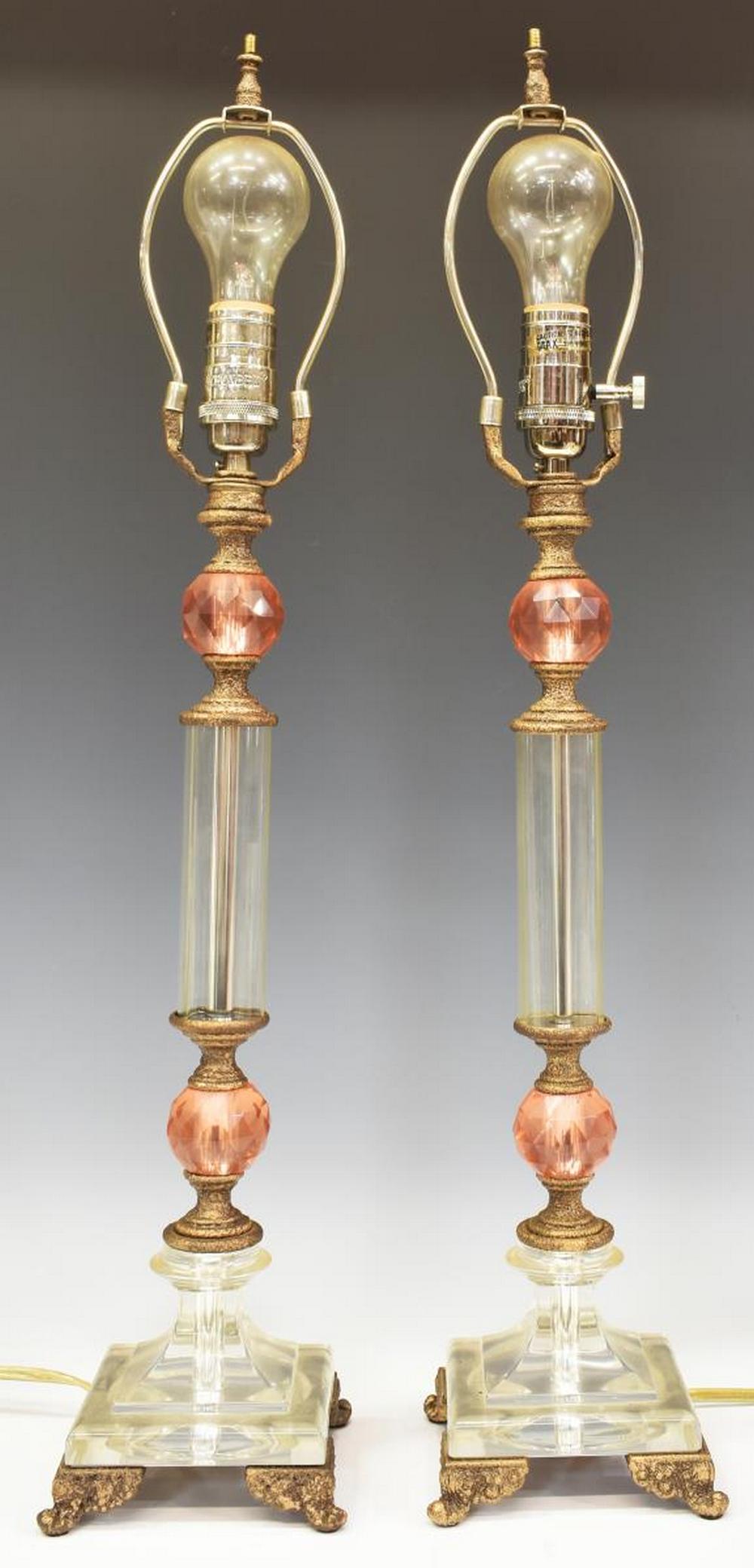 (2) SCHONBEK CRYSTAL SINGLE-LIGHT TABLE LAMPS (1 of 2)