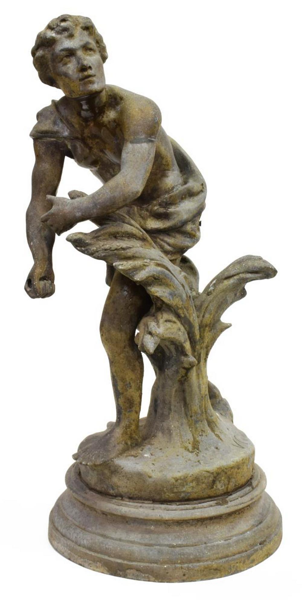 FRENCH NEOCLASSICAL ZINC FIGURAL GARDEN STATUE (1 of 6)