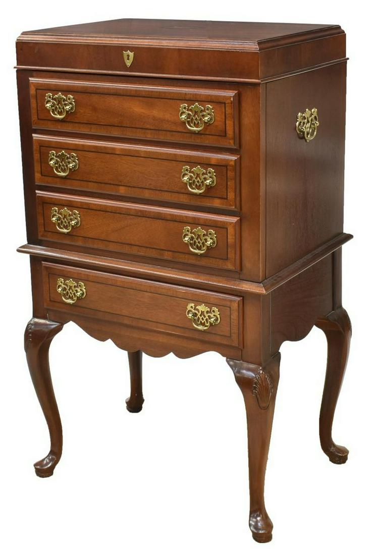 STANLEY FURNITURE SHELL MARQUETRY SILVER CHEST (1 of 7)