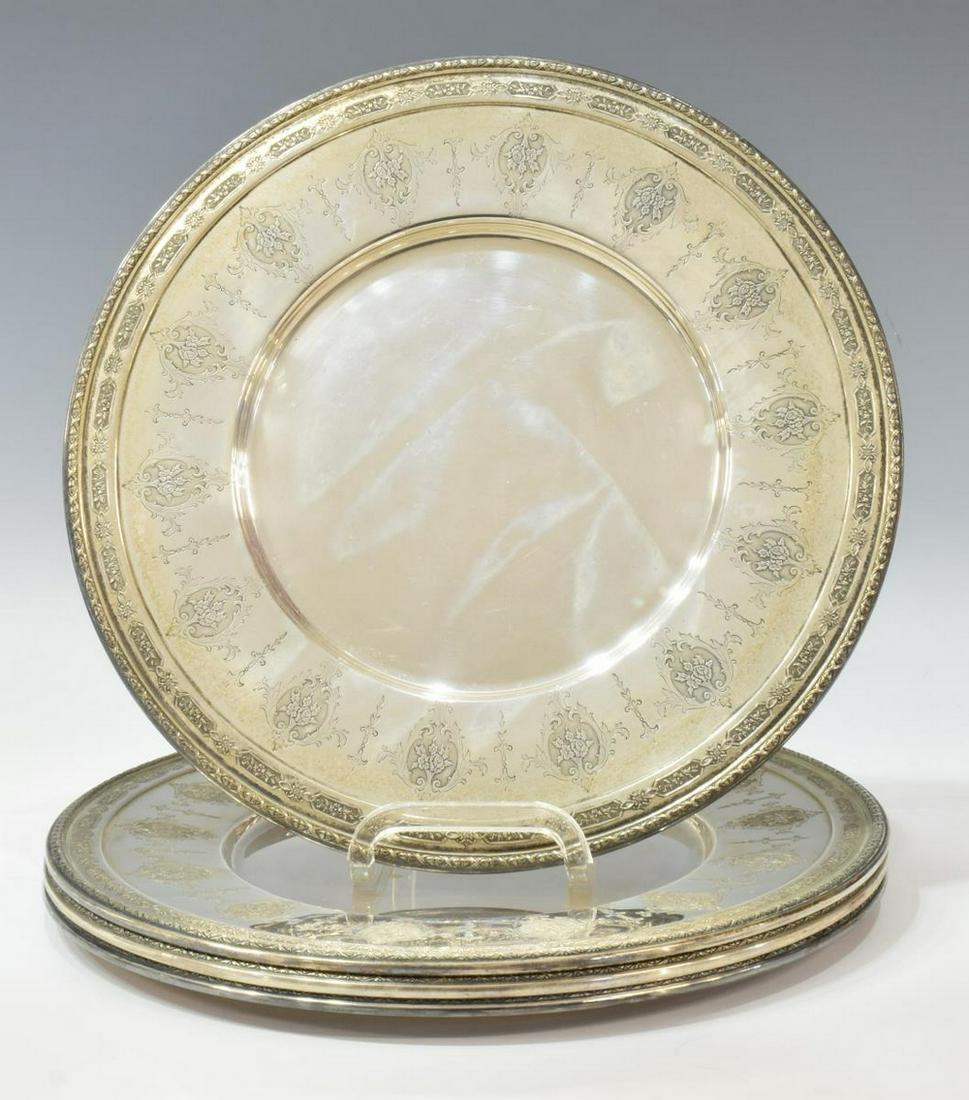 (4) TOWLE LOUIS XIV STERLING SILVER PLATES 11"DIAM (1 of 4)