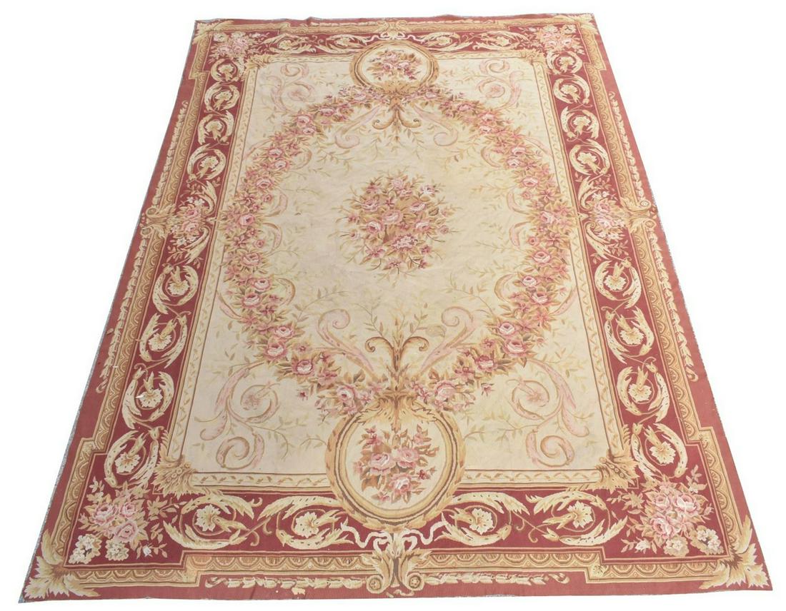 AUBUSSON STYLE NEEDLEPOINT RUG, 13'9" X 9'11" (1 of 3)