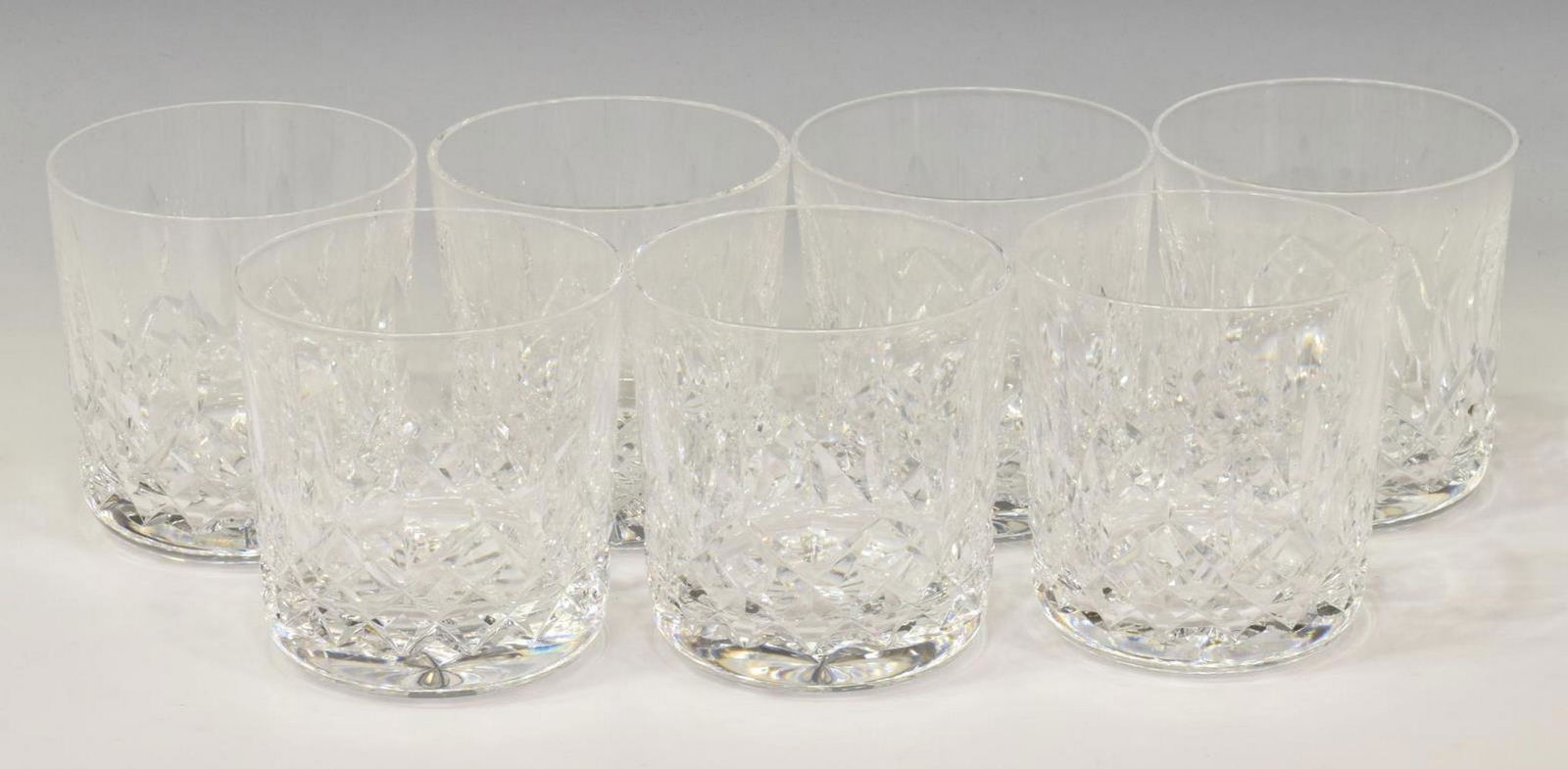 7) WATERFORD LISMORE CRYSTAL OLD FASHIONED GLASSES (1 of 3)