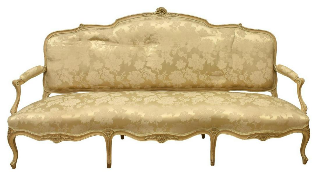 FRENCH LOUIS XV STYLE SERPENTINE-FRONT SOFA (1 of 3)