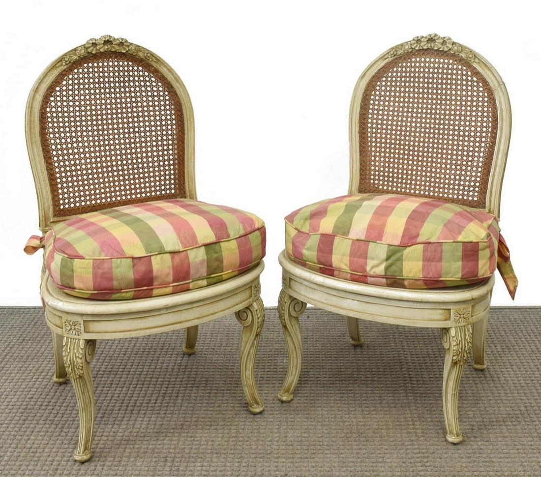 (2) FRENCH LOUIS XV STYLE CANE SIDE CHAIRS (1 of 2)