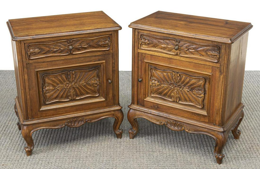(2) ITALIAN ROCOCO STYLE WALNUT NIGHTSTANDS (1 of 4)