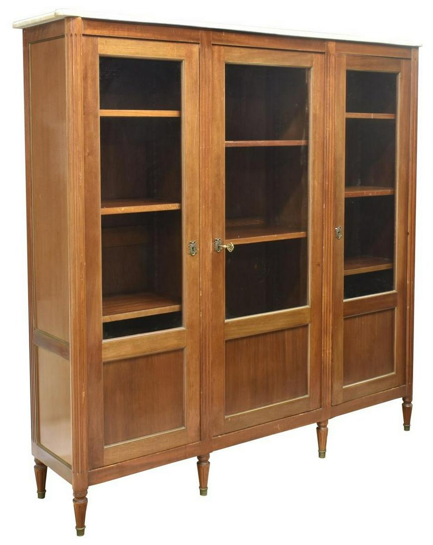 FRENCH LOUIS XVI STYLE MAHOGANY BOOKCASE (1 of 3)