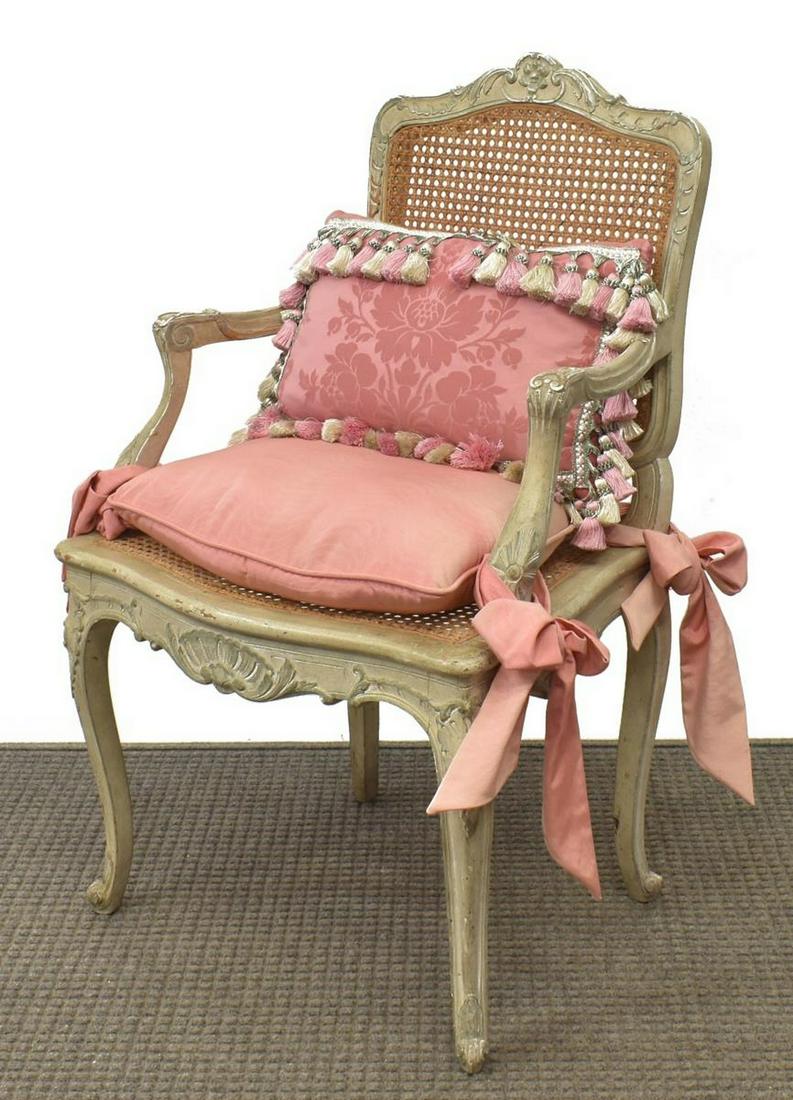 FRENCH LOUIS XV STYLE CANE FAUTEUIL (1 of 4)