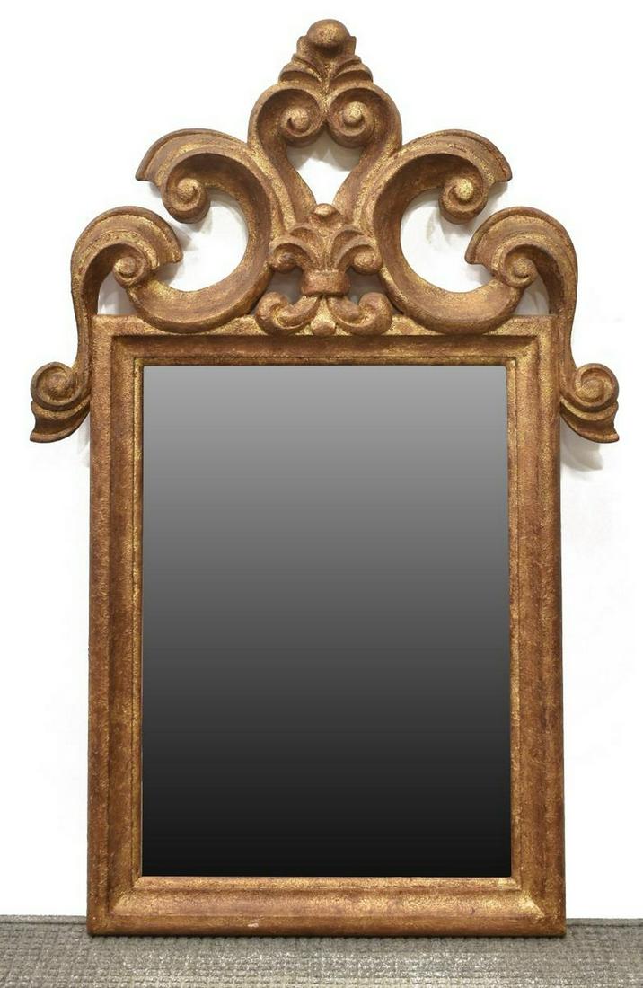 TEXTURED GILTWOOD FRAMED BEVELED WALL MIRROR (1 of 3)