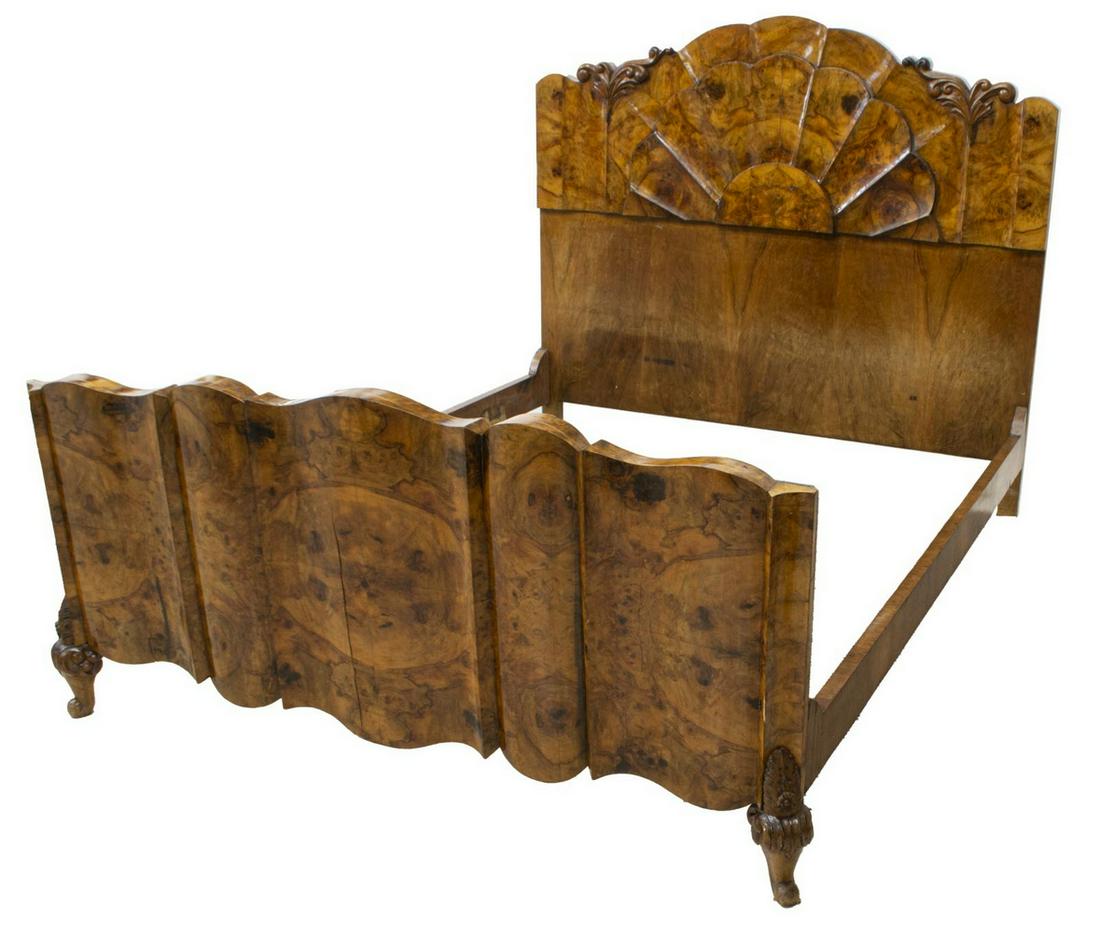ITALIAN ART DECO BURLWOOD BED, C.1930s (1 of 2)