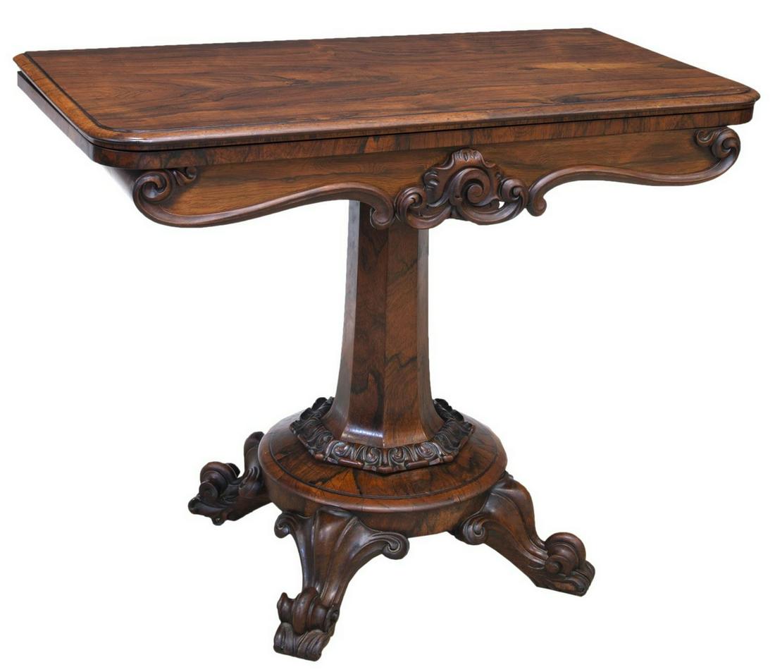 FRENCH ROSEWOOD FLIP-TOP PARLOR TABLE (1 of 3)