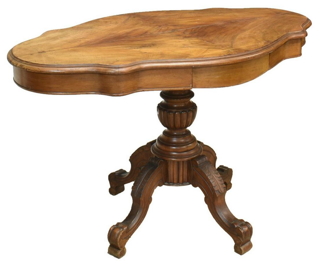 LOUIS PHILIPPE FIGURED WALNUT CENTER TABLE (1 of 4)