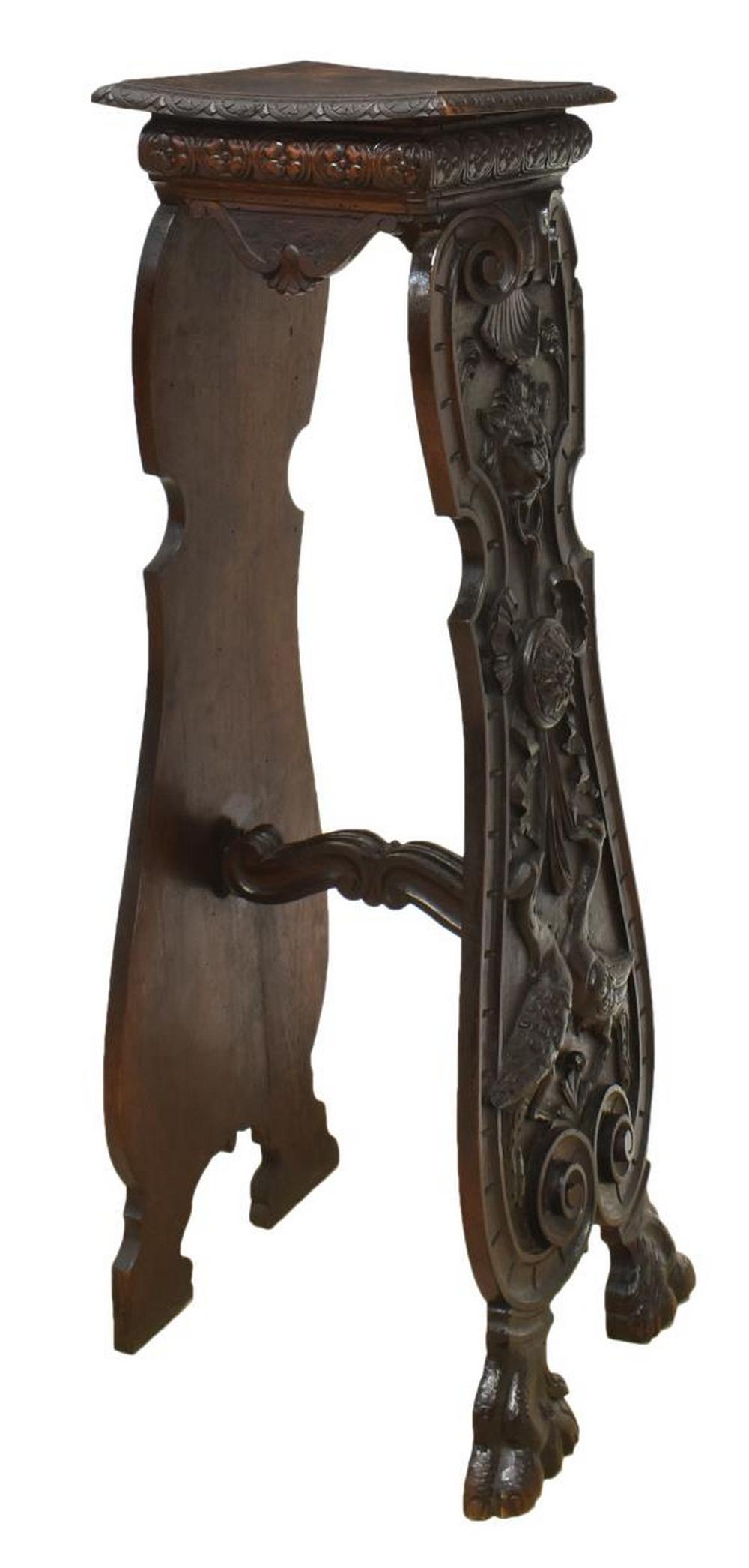 ITALIAN RENAISSANCE REVIVAL WELL-CARVED HALL STAND (1 of 4)