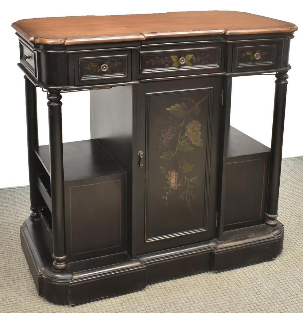 EBONIZED KITCHEN ISLAND BOTTLE & STEMWARE STORAGE (1 of 5)