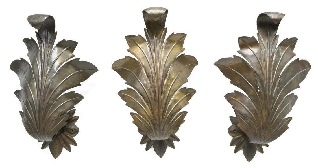(3) ITALIAN GILT METAL SINGLE-LIGHT WALL SCONCES (1 of 1)