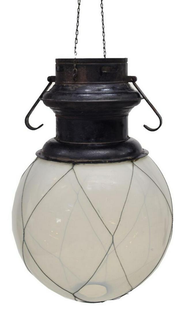 ITALIAN INDUSTRIAL GLASS GLOBE CEILING LIGHT (1 of 1)