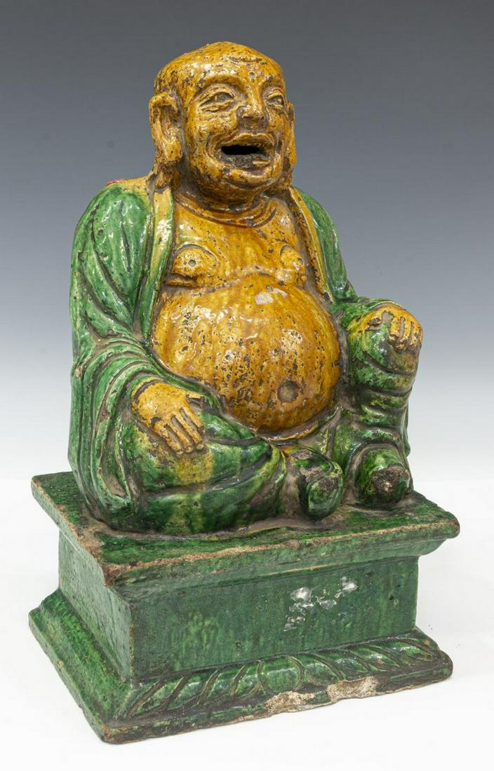 CHINESE CERAMIC HO TAI BUDDHA STATUE (1 of 3)