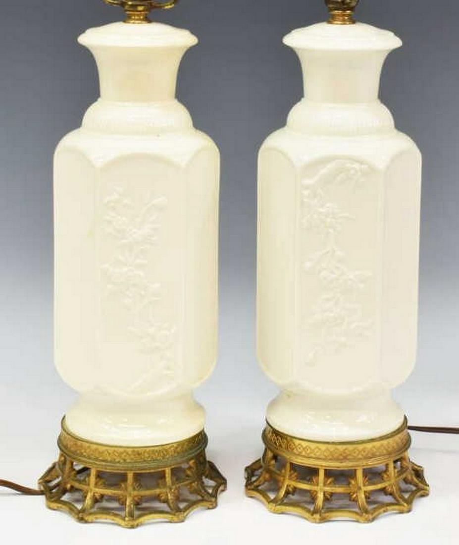 (2) ASIAN CERAMIC CHERRY BLOSSOM TABLE LAMPS (1 of 4)
