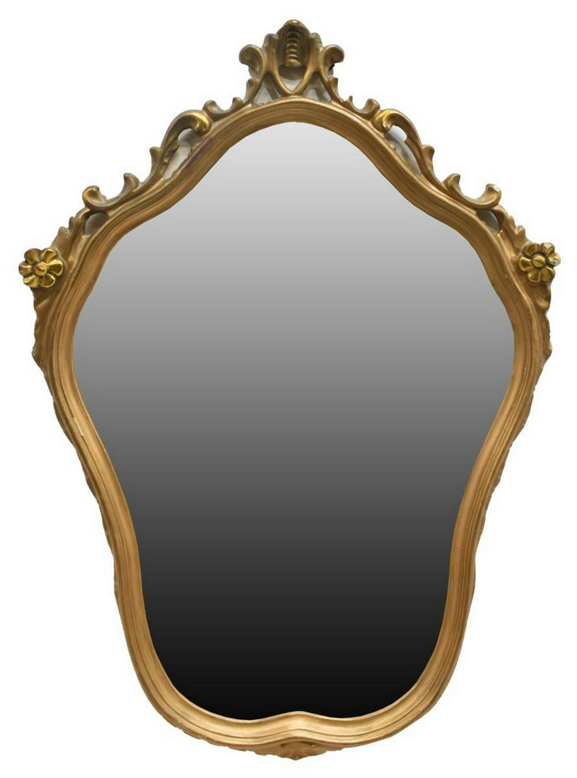 ITALIAN CARVED GILTWOOD HANGING WALL MIRROR (1 of 3)
