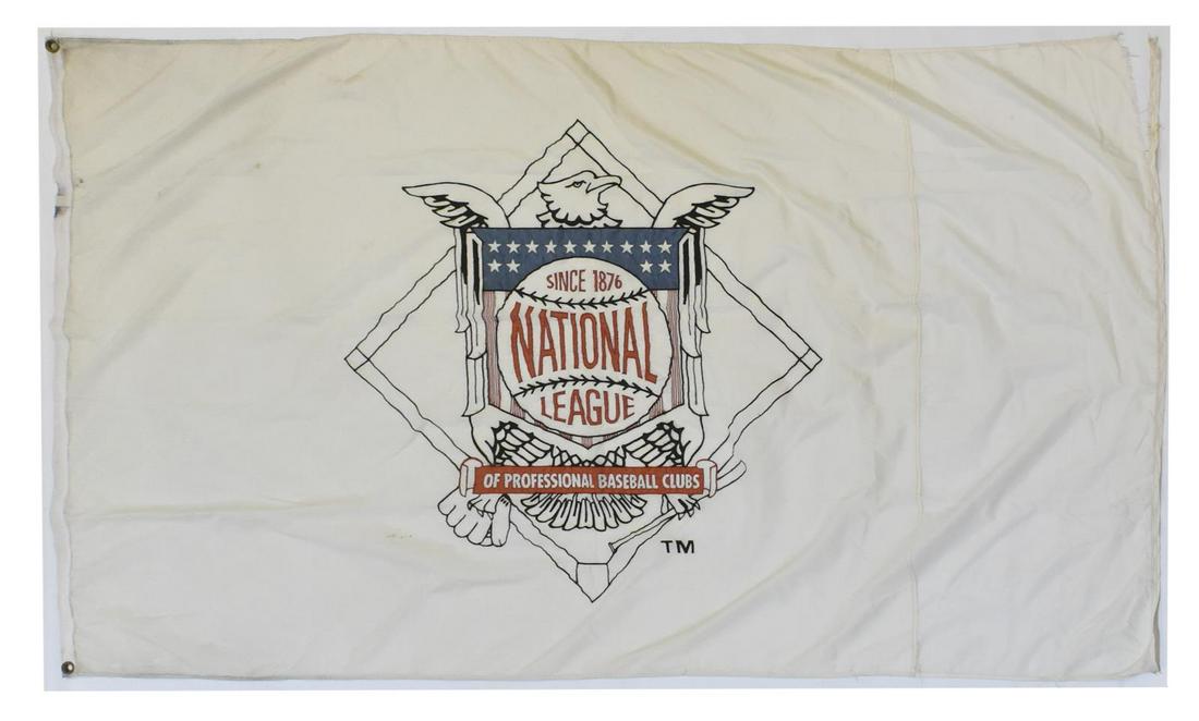 LARGE NATIONAL LEAGUE BASEBALL STADIUM LOGO FLAG (1 of 2)