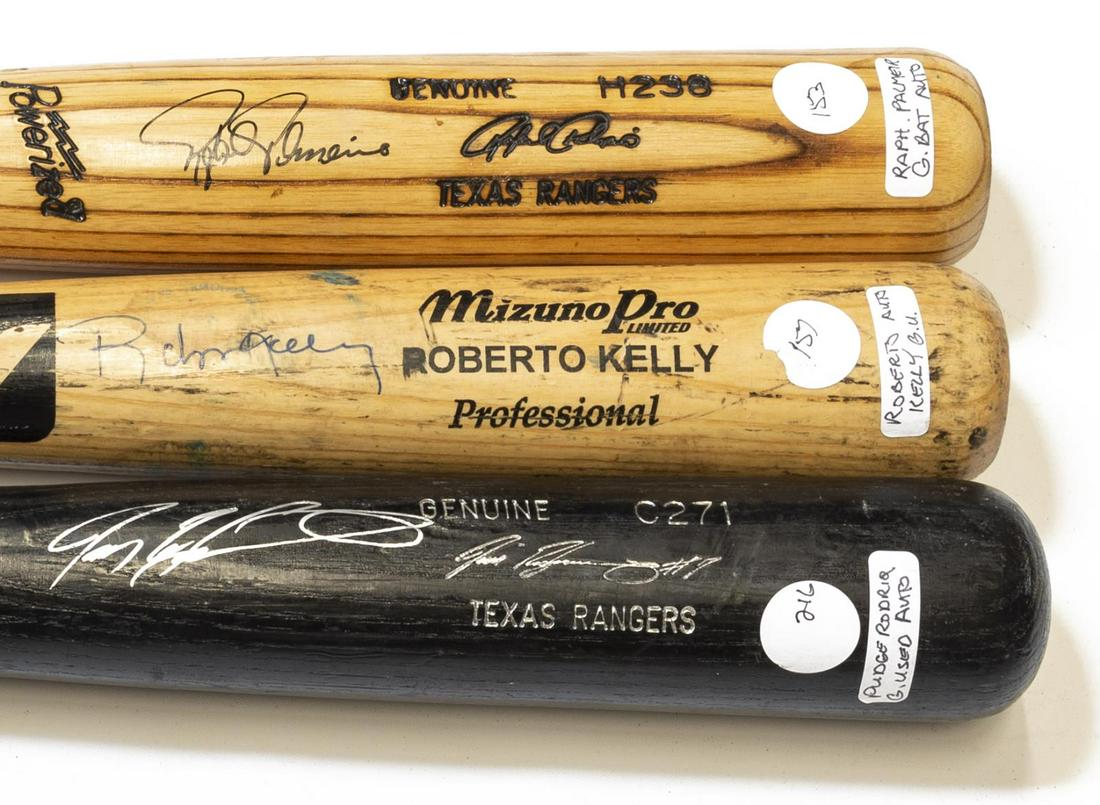 (3)AUTOGRAPHED BALL BATS, PALMEIRO RODRIGUEZ KELLY (1 of 3)