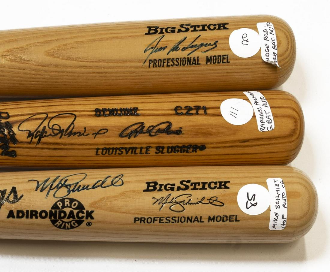 (3) AUTOGRAPHED BALL BATS, SCHMIDT, PALMEIRO, RODR (1 of 3)