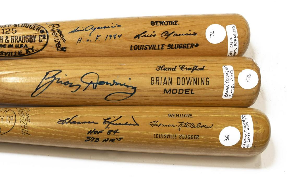 (3) AUTOGRAPHED BALL BATS, KILLEBRESW, APARICO + (1 of 3)