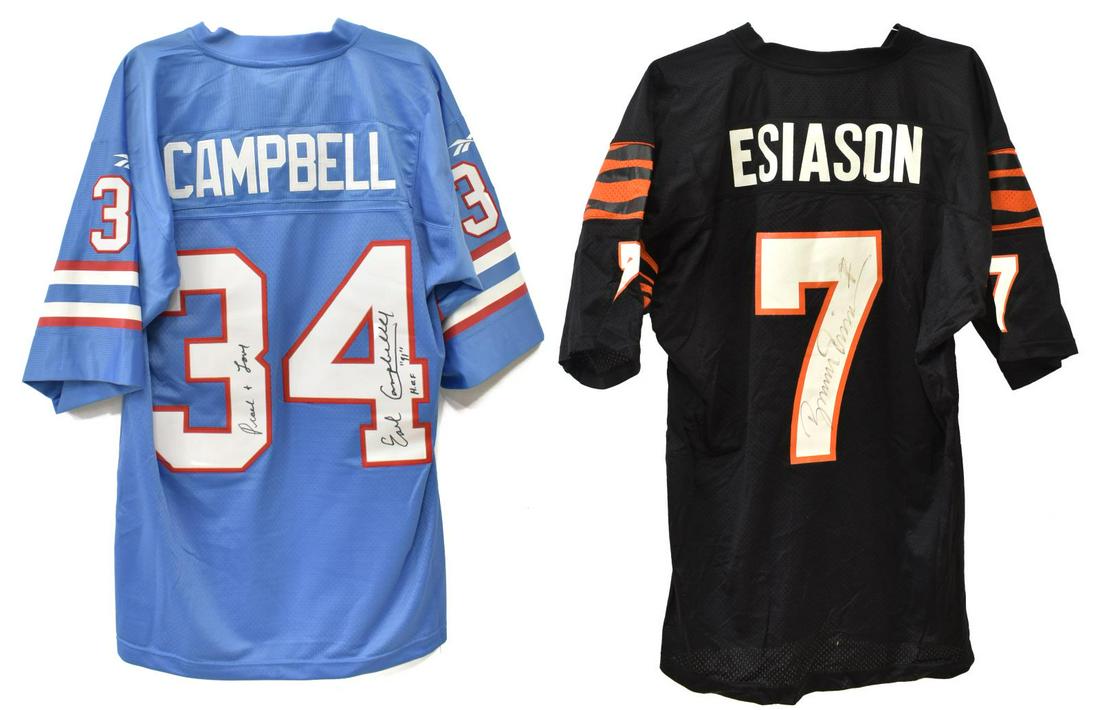 (2) SIGNED NFL JERSEYS, EARL CAMPBELL, ESIASON (1 of 5)