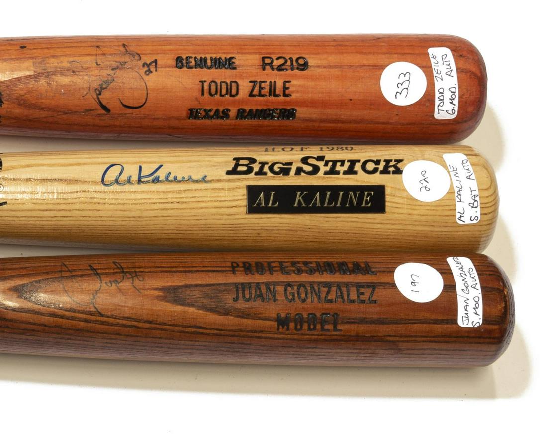 (3) AUTOGRAPHED BALL BATS, KALINE, ZEILE, GONZALEZ (1 of 3)