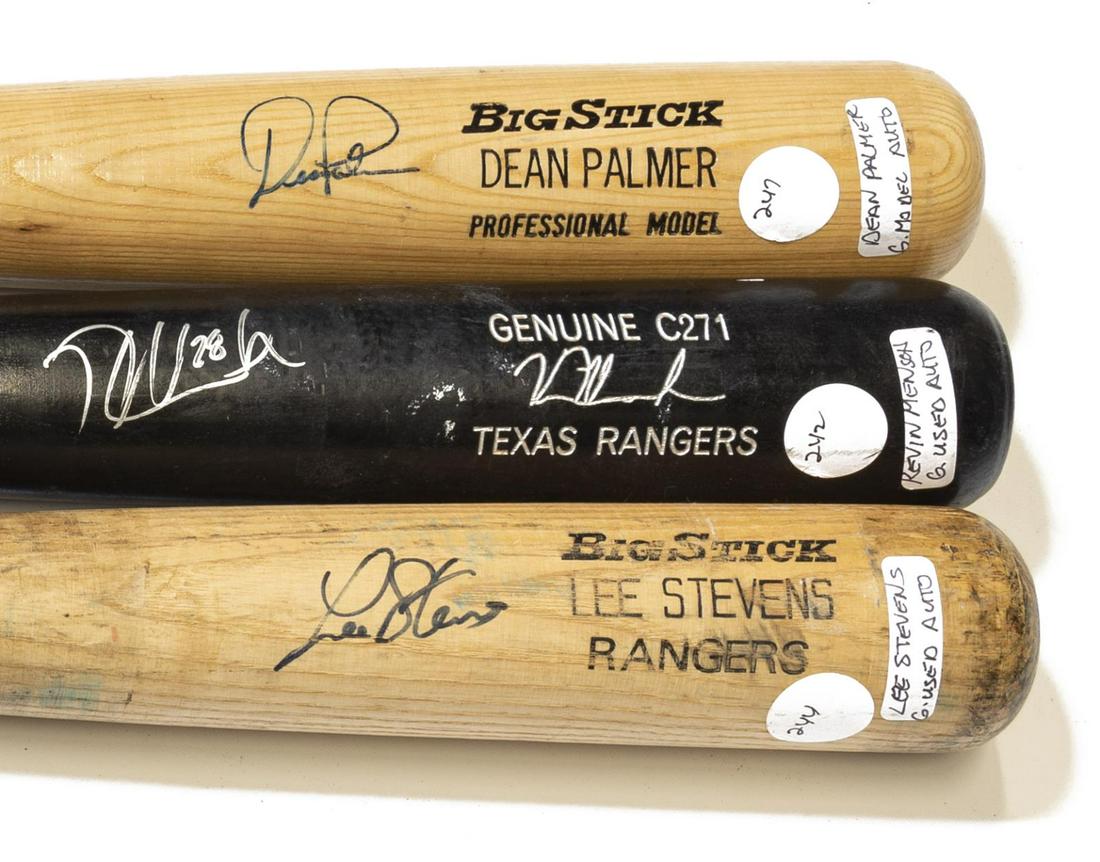 (3)AUTOGRAPHED BALL BATS, STEVENS, PALMER, MENSCH (1 of 3)