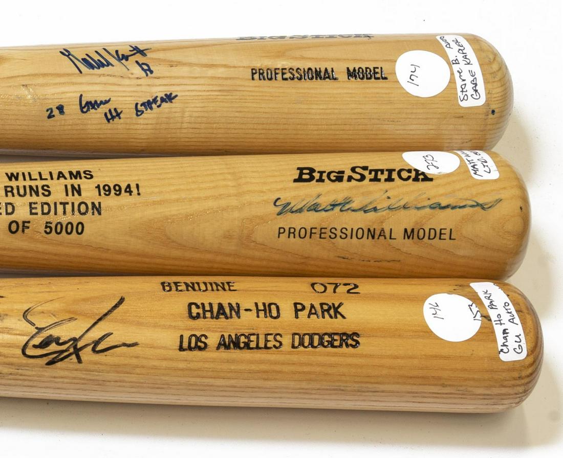 (3) AUTOGRAPHED BALL BATS, WILLIAMS, PARK, KAPLER (1 of 3)