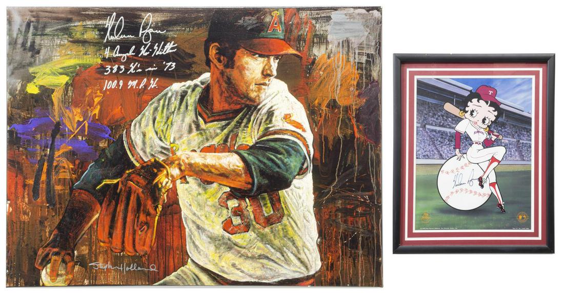 (2) NOLAN RYAN SIGNED POSTER AND LARGE PRINT (1 of 6)