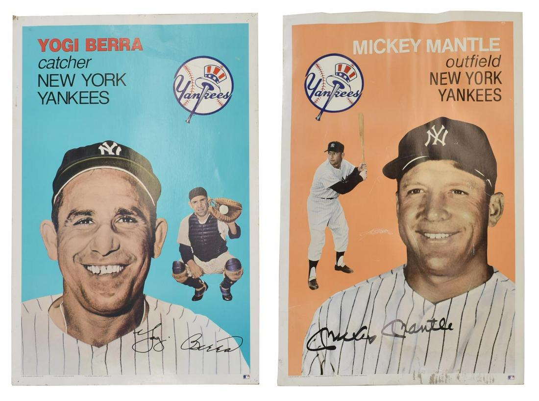 (2) SIGNED POSTERS, MICKEY MANTLE & YOGI BERRA (1 of 3)
