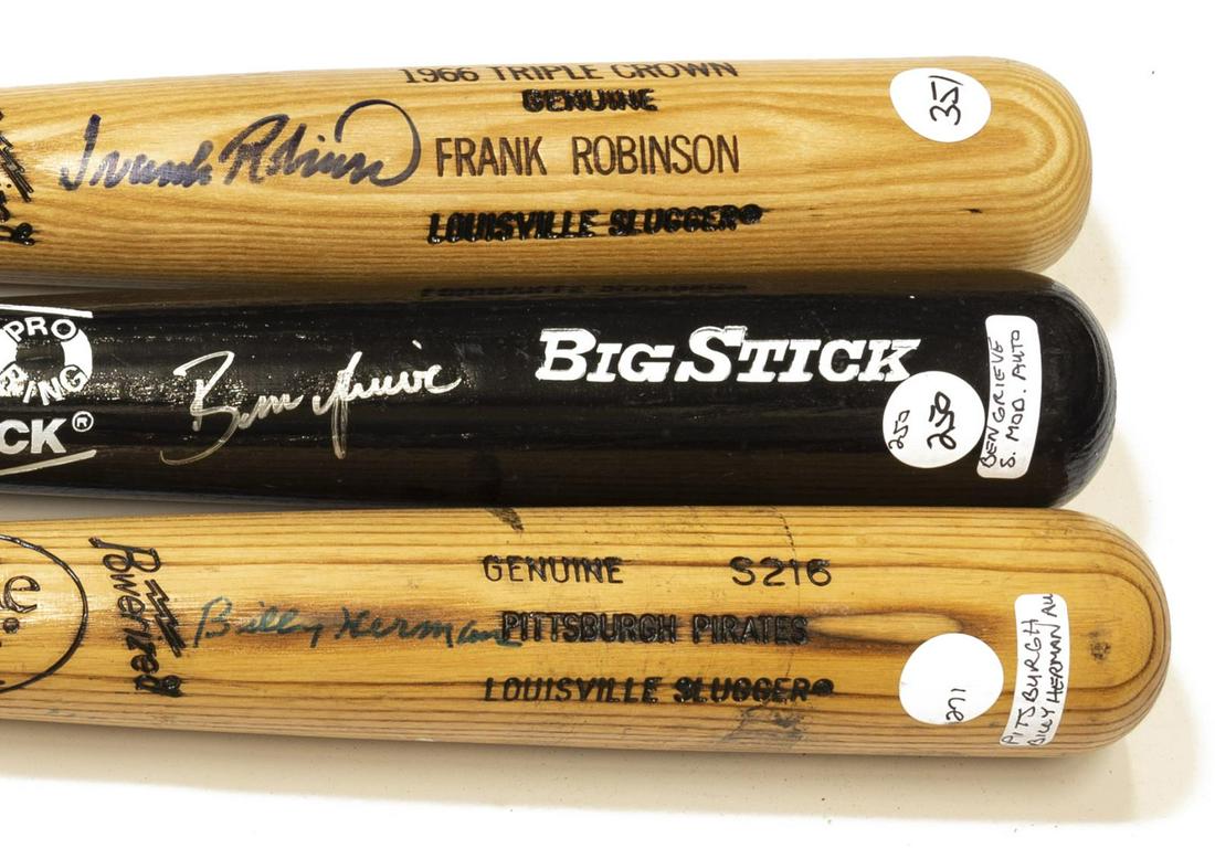 (3) AUTOGRAPHED BATS, ROBINSON, HERMAN, B. GRIEVE (1 of 3)