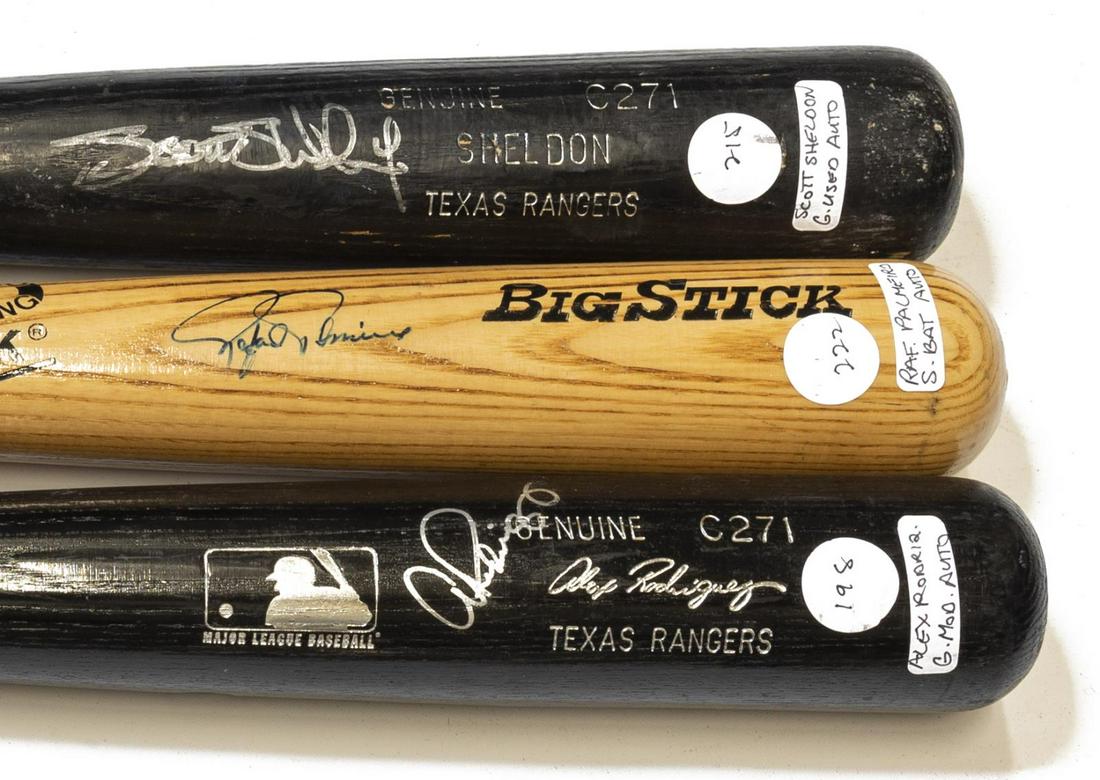 (3) AUTOGRAPHED BATS, PALMEIRO, SHELDON, RODRIGUEZ (1 of 3)