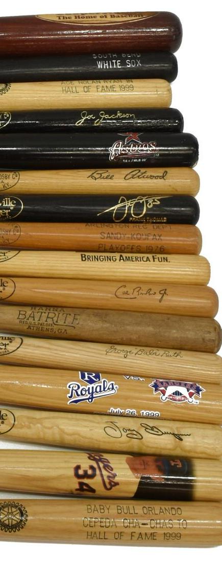 (17) MINIATURE BASEBALL BATS, TEAMS, PLAYERS (1 of 3)