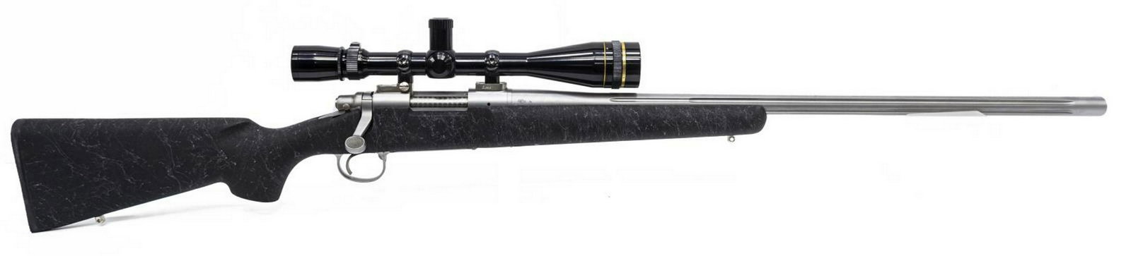 REMINGTON 700 RIFLE 22.250 CAL FLUTED BARREL SCOPE: Remington Model 700 rifle, .22-250 caliber, bolt action, 26" fluted stainless steel barrel, composition stock, mounted Leupold Vari-X III scope 6.5 x 20, SN S6268XXX *REQUIRES FFL TRANSTER* Start Pric