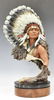 JUAN DELL (B.1933) PAINTED BRONZE, NATIVE AMERICAN
