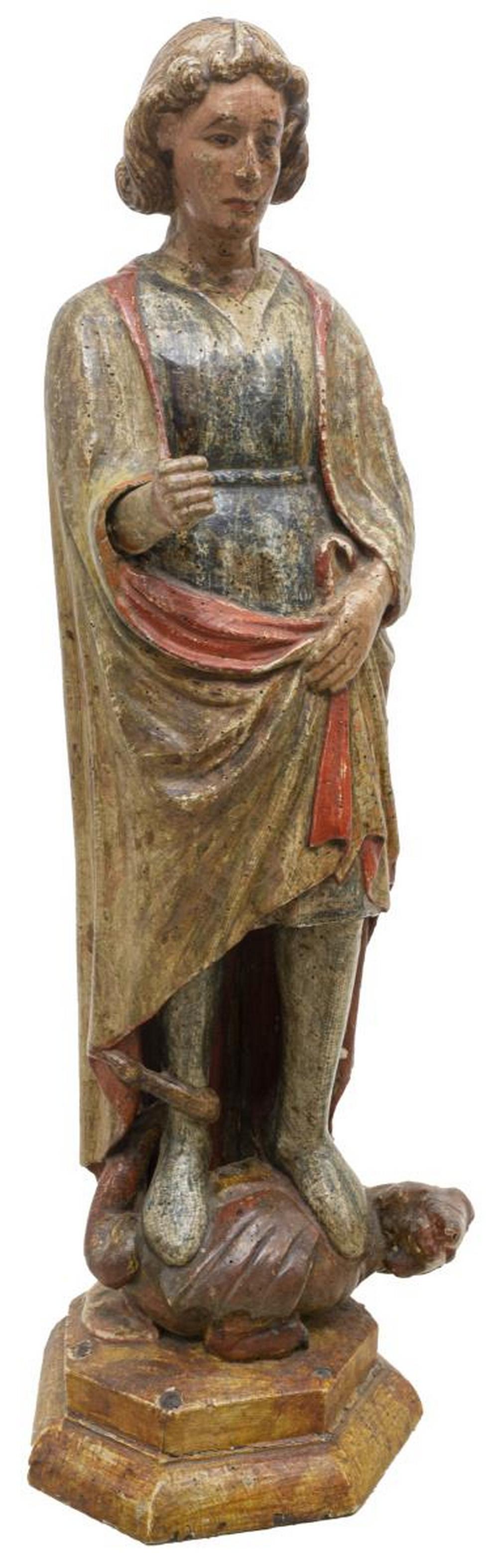 SPANISH COLONIAL SAINT GEORGE SANTO ALTAR FIGURE