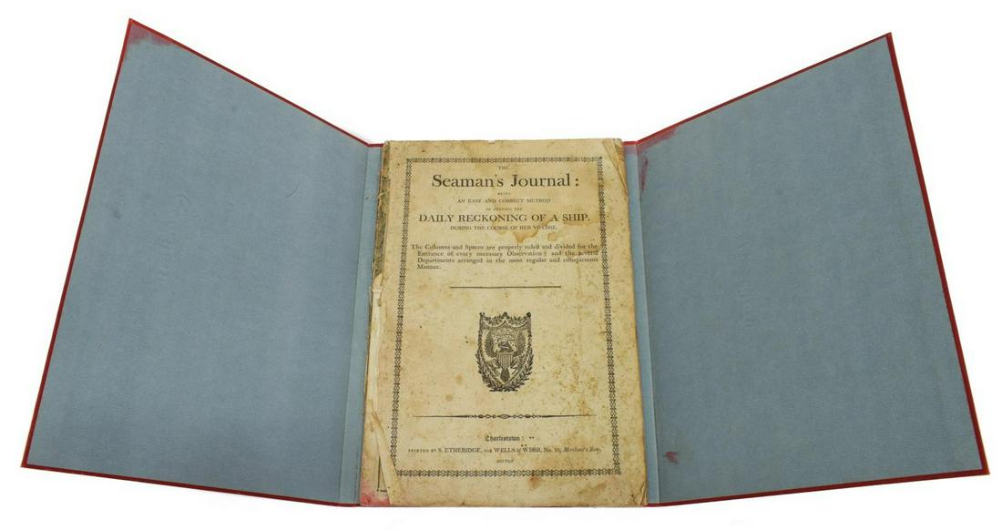 SEAMAN'S JOURNAL SCHOONERS SEAFLOWER & VENUS: Book: "The Seaman's Journal: Being an Easy and Correct Method of Keeping the Daily Reckoning of a Ship, During the Course of her Voyage," printed by S. Etheridge, for Wells & Webb, No. 10, Merchant's 