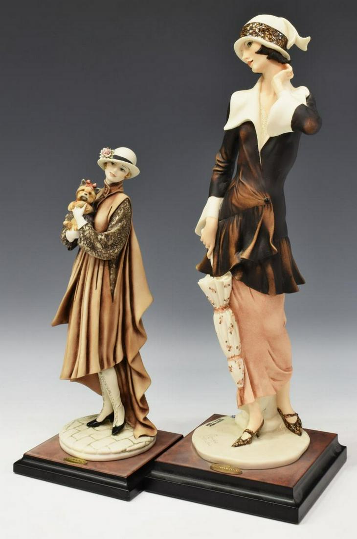 (2) GIUSEPPE ARMANI (1935-2006) RESIN FIGURES: (lot of 2) Painted resin figures, Giuseppe Armani (Italy, 1935-2006), comprising: (1) "Nellie," c.1993, numbered 2542/ 5000, on a square wood base, signed on base, retaining manufacturer's label under