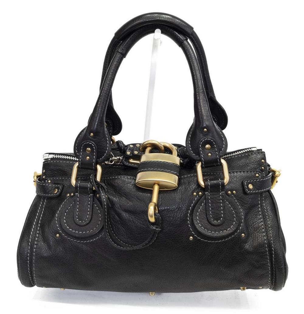 CHLOE 'PADDINGTON MM' BLACK LEATHER HANDBAG (1 of 4)