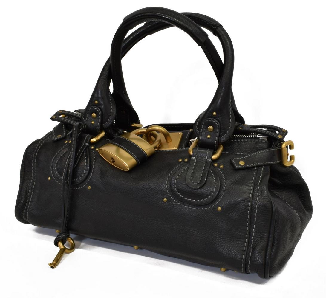 CHLOE 'PADDINGTON' BLACK LEATHER SHOULDER BAG (1 of 6)