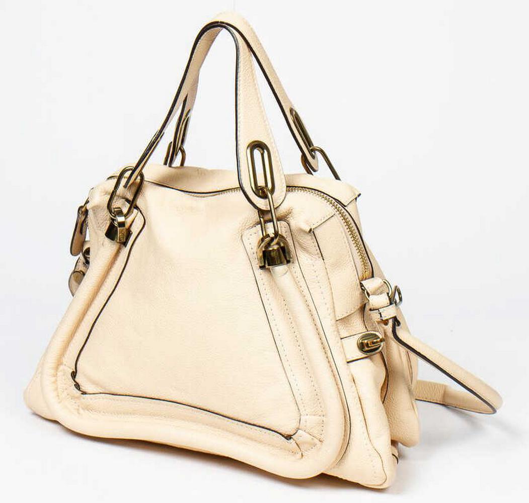 CHLOE 'PARATY MM' TAN LEATHER HANDBAG (1 of 7)