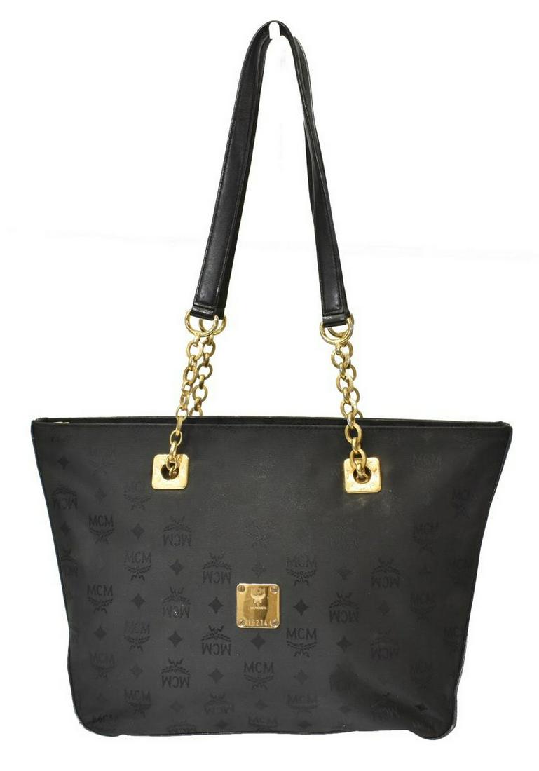 MCM BLACK MONOGRAM NYLON SHOULDER BAG (1 of 5)