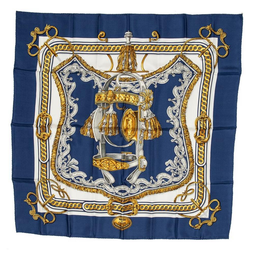 HERMES SILK TWILL SCARF, 'BRIDE DE COUR' PATTERN (1 of 2)
