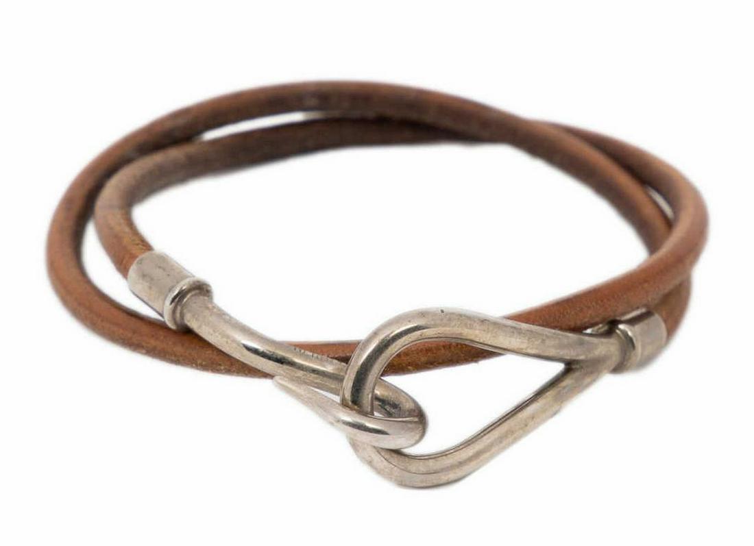 HERMES 'JUMBO DOUBLE TOUR' LEATHER BRACELET (1 of 2)
