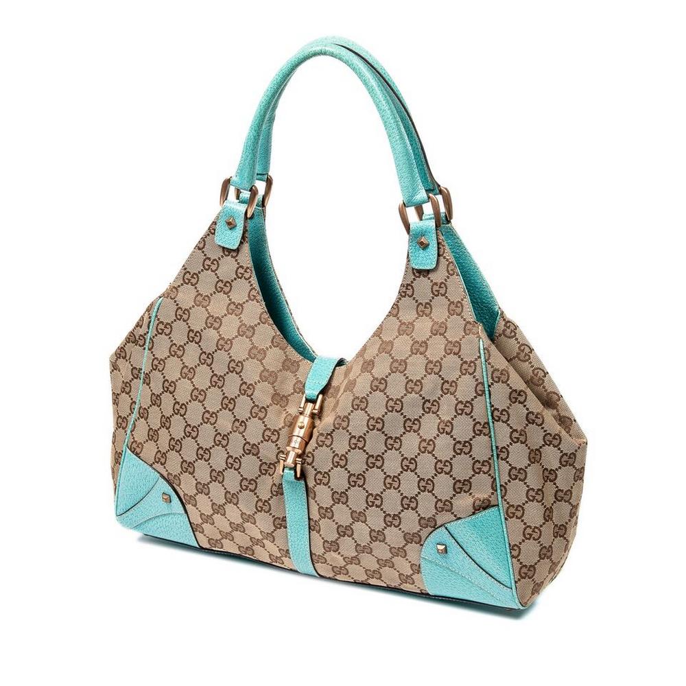 GUCCI 'BARDOT' MONOGRAM CANVAS SHOULDER BAG (1 of 7)